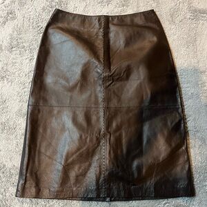 Elegant Genuine Brown Leather Skirt size 10